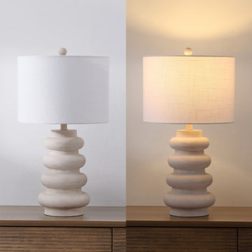 Juniper 26" Modern Minimalist Resin Stacked Ovoid LED Lamp